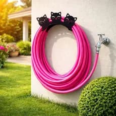 Suporte de Mangueira de Jardim Fixo Parede Gatinho + Kit Instalação
