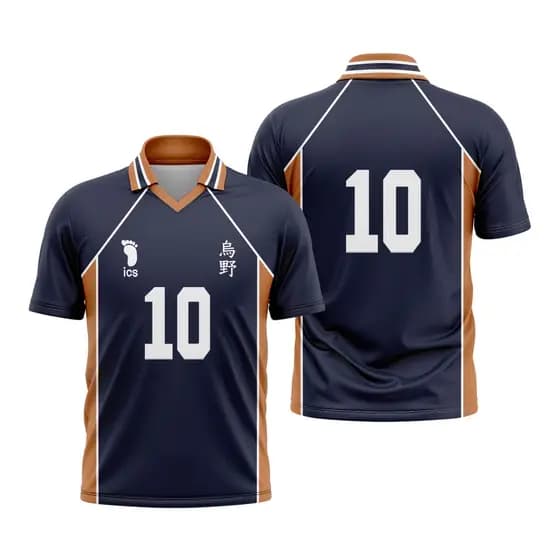 Camiseta Haikyuu - Uniforme Karasuno (Número Personalizável) - CTHKYU10