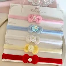 Kit faixinha de cabelo  para bebê rn (kit com 5 un)