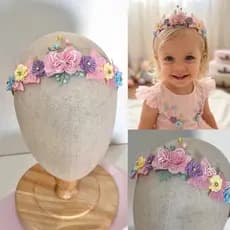 Tiara infantil candy color, tiara jardim encantado, tiara borboleta, tiara flores