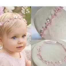 Tiara rosa bebê, tiara infantil, tiara menina, tiara delicada