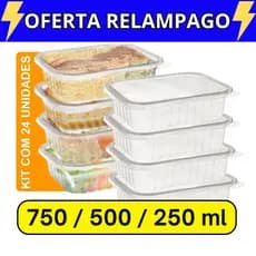 Kit 24 Unidades Pote Marmita Freezer Microondas Fitness Envio Imediato - Pote Plástico Não Tóxico