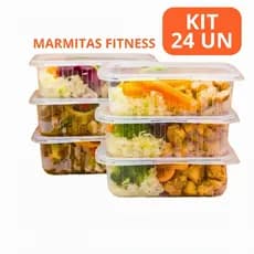 Kit 48/24/12 Pote Embalagem Marmita Descartavel 1000 ml 500 ml 350 ml 250ml 750 ml Microondas e Freezer