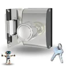 Fechadura 12v para Porta com 1 Folha de Vidro Outra Alvenaria Padrão Furo Abertura Interna Cromada AGL