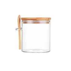 POTE HERMÉTICO PORTA TEMPERO 400ML C/TAMPA E COLHER DE BAMBU