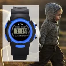 Relógio De Pulso Eletrônico Infantil Digital Esportivo À Prova D'Água Com Led