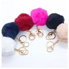 Atacado 12 Peças Chaveiros De Pompom Chaveiro Pompom com Fecho Lagosta diversas cores Lote Com Cores Variadas