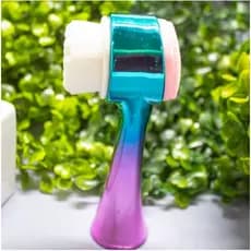 Escova de Limpeza Facial 2 em 1 Esponja Cerdas Macias Ponta Dupla de Silicone Esfoliante Aparelho Massagem