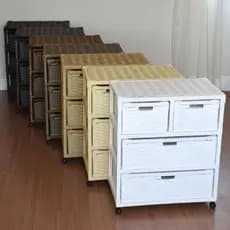 Gaveteiro Organizador 55x33x65cm em Fibra Sintética 4 Gavetas Móveis Banheiro Quarto Sala Cabeceira