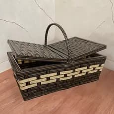 Cesta de Piquenique G Fibra Sintética 45x25x15cm Picnic Artesanal