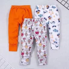 KIT CALÇA PARA BEBÊ 3 PEÇAS EM ALGODÃO PÉ REVERSÍVEL BALÃO