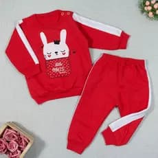 Conjunto Para Bebê Em Moletom Longo Little Princess Vermelho