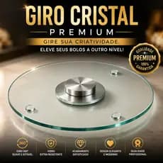 Prato Giratório Premium Para Bolo 360° Vidro 30cm