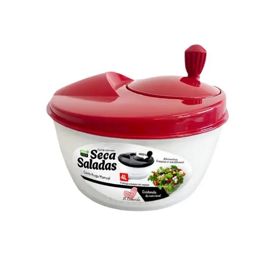 Seca Salada Centrifuga Manual 4 Litros Vermelha