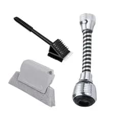 Kit Limpeza C/ Extensor Torneira Escova 3 Em 1 Limpa Frestas
