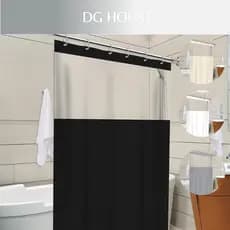 Cortina De Banheiro Box Com Visor Transparente Em PVC Anti Mofo Com Ganchos Vários Modelos