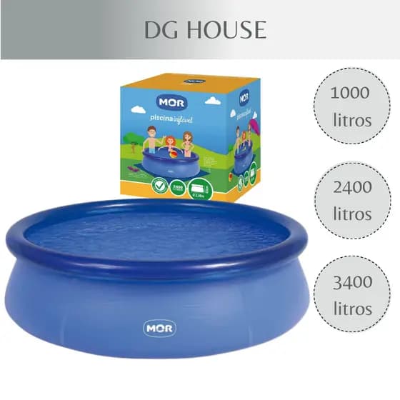 Piscina Infantil Redonda Inflável MOr Splash Fun 3400 Litros - 2400 Litros  - 1000 Litros
