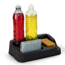 Porta Detergente Com Suporte Para Bucha E Sabão Dispenser Organizador De Pia Cozinha Plástico