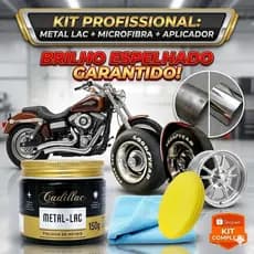 Kit Polidor de Metais Cadillac Metal Lac 150g + Aplicador + Pano