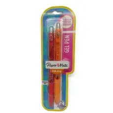 Caneta Tinta Gel Vermelho e Laranja Retrátil 0.7mm Ink Joy Paper Mate Colorida 2un