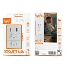 Tomada de Parede Dupla 10A Padrão Brasileiro com Duas Portas USB Embutidas Espelho 4x2 Inteligente Bivolt Certificado