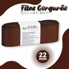 Fita Para Laço Gorgurão Marrom Havana 22mm - Com 10 Metros - BRX