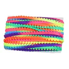 Fita Grelot Pompom Multicolorido 10mm - Com 25 Metros - BRX