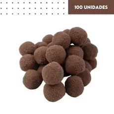 Pompom Marrom Havana 20mm - Com 100 Unidades - BRX