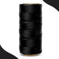 Cordão Encerado 1mm - Fio Cordone Preto - 100 Metros - BRX
