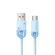 Cabo USB Para USB C Carregador Turbo 6A 100W Azul 1,5m