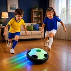 Bola Flutuante Led Flat Ball Futebol Dentro de Casa Snel Home Hover Ball Disco Indoor Branco Preto