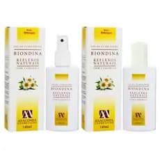 Kit Clareador Biondina Camomila Spray + Refil 140ml – Clareia Cabelos Naturalmente