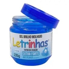Gel Infantil Fixador De Cabelo Letrinhas Azul Brilho Molhado