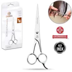 Tesoura De Cabelo Profissional Fio Laser 6 Mundial Bc-343 Aço