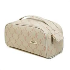 Nécessaire Grande Creme rafhig Luxo com Alça Organizador de Maquiagem e Viagem Premium Necessaire