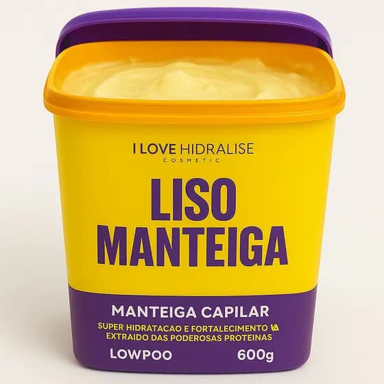 Manteiga Capilar 600g   Hidralize Liso Manteiga - Super Hidratação + Nutrição Intensa ,