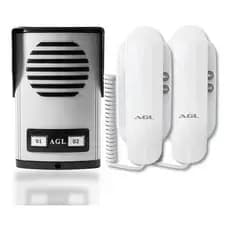 Kit Interfone Porteiro Eletrônico Coletivo Agl 2 Pontos 110v/220v (bivolt)