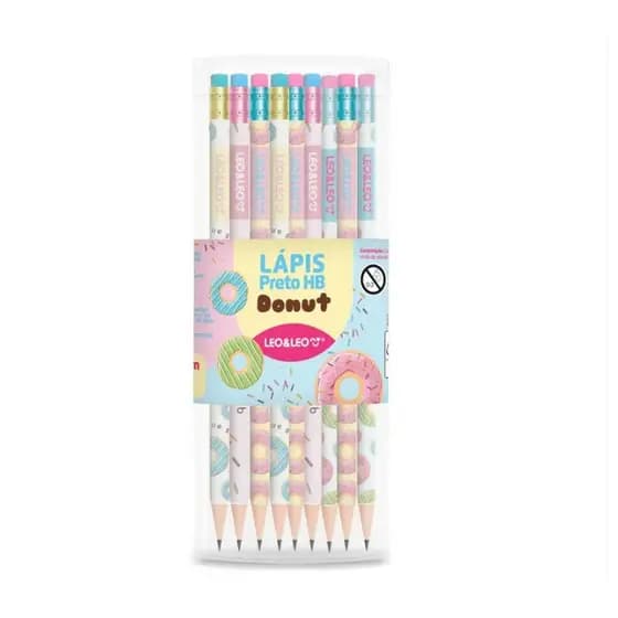 Lápis Grafite Hb Donut C/Borracha Pote C/72 Und Leoeleo