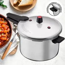 Panela de Pressão 7 Litros com fechamento externo Cozinhar Comidas Aço Polido Panela Forte