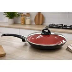 Frigideira Ceramica Antiaderente 28cm Tampa Vidro Cozinha Facil Limpeza Duravel