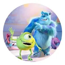 Painel Redondo 50x50 Monstros S A Boo Sullivan Mike Wazowski Capa Painel
