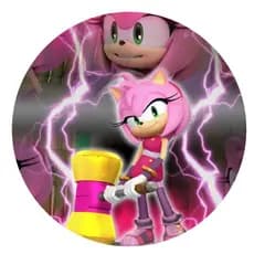 Painel Redondo Tecido Sublimado Sonic Capa Mini 50x50cm