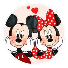 Painel Redondo 50x50 Turma Do Mickey Minnie Baby C/ Elastico
