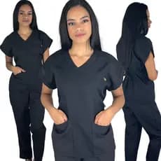 Conjunto Pijama Cirúrgico OXFORD Premium Feminino Scrubs Médico, Saúde, Dentista, Estética