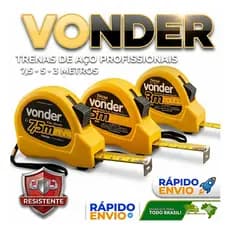 Trena De Aço 3 Metros 5 Metros 7,5 Metros Vonder Resistente Premium Oferta Top Medir