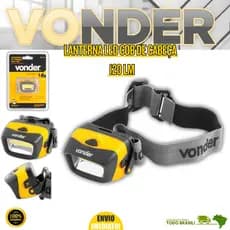 Lanterna De Cabeça Led Cob LCV120 A Pilha 120 Lúmens Vonder Oferta Resistente Premium