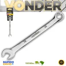 Chave Combinada 10mm Reta Aço Cromo Vanádio Cromada Profissional Soltar Apertar Porcas Parafusos Top