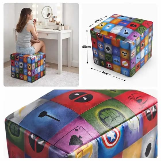 Puff Puf Decorativo Em Corino