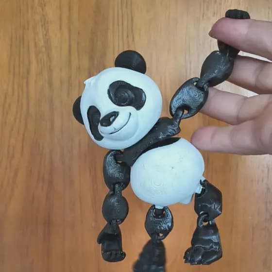 Urso Panda adorável agarra nos dedos, articulado para brincar, e colecionar.