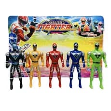 Kit De Miniaturas com 5 Bonecos Super Herói Power Fighter